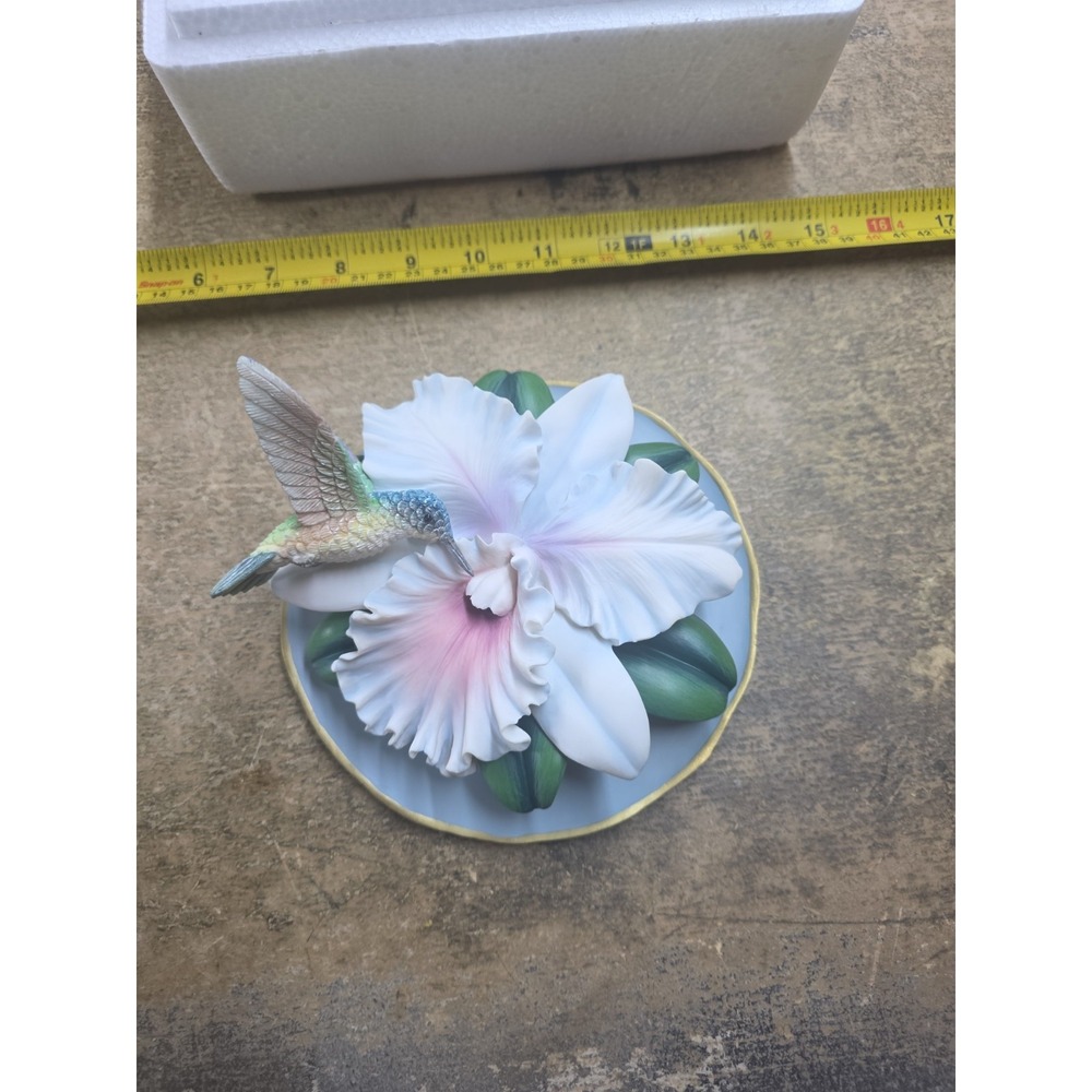 Hummingbird The Bradford Exchange 3D Fragile Beauty Paradise Orchid Wall Plate